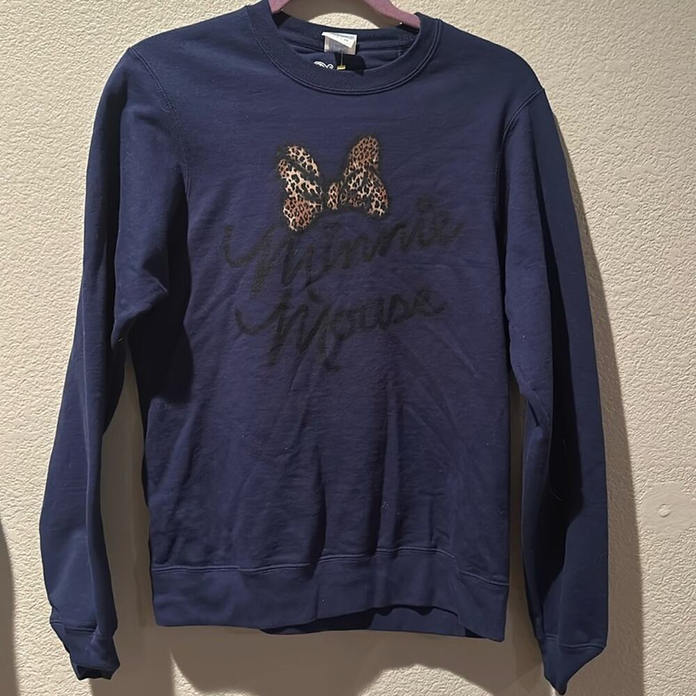 Vintage Disney Minnie Mouse cheetah bow sweater sz S